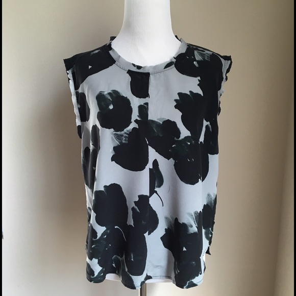 Allsaints 100% Silk Cropped Muscle Top Shirt 0