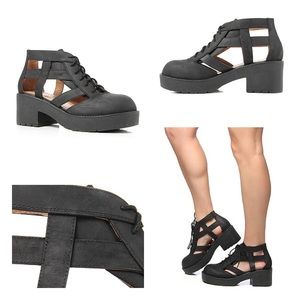 Jeffrey Campbell Thomb cutout booties.