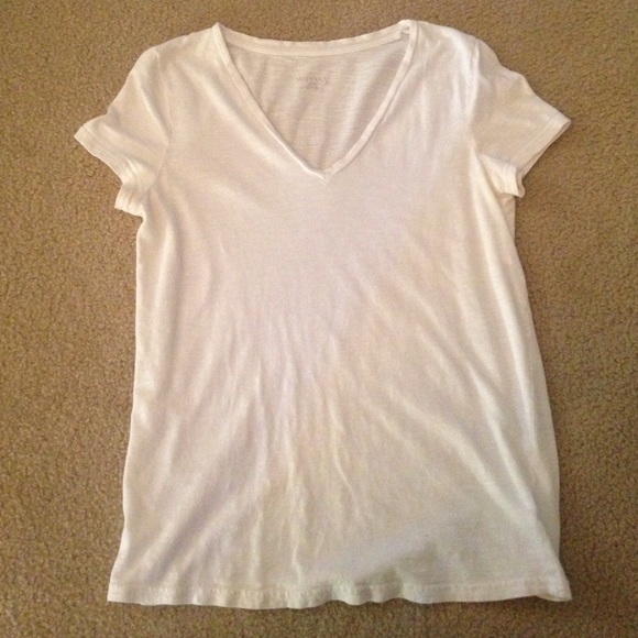 White v-neck tee shirt
