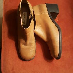 Natural color leather booties