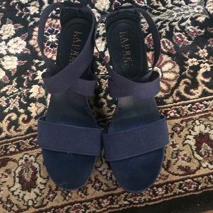 navy wedge sandals