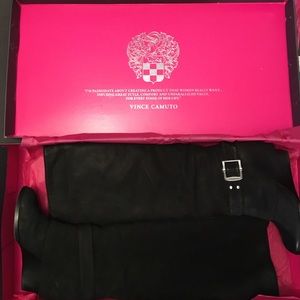 Black Brushed Suede Boots VC- Alician