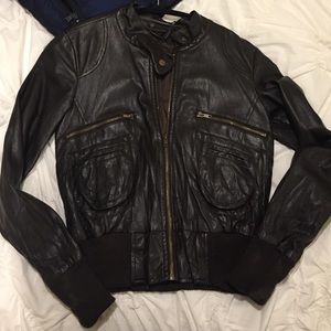 Brown faux leather jacket