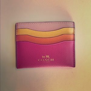 Coach wallet card case pink rainbow