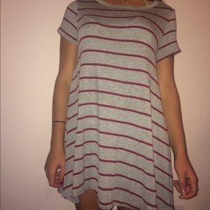 Striped tee shirt dress