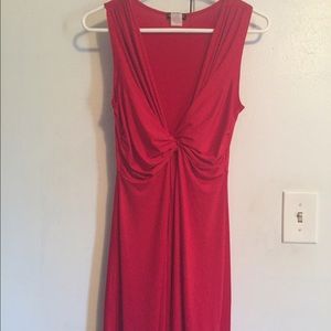Venus red twisted v-neck dress