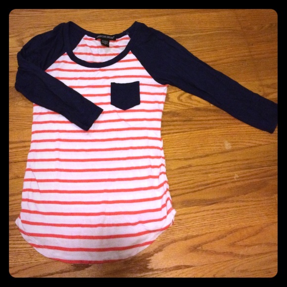 Striped baseball tee