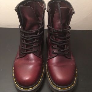 Red "burnout" Dr Martens