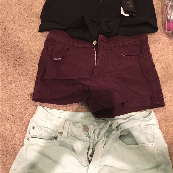 Three pairs or American Eagle high waisted shorts