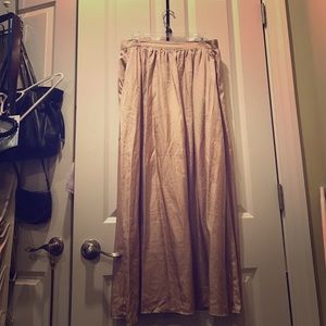 Long, dusty pink boho skirt