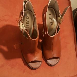 Natural leather booties