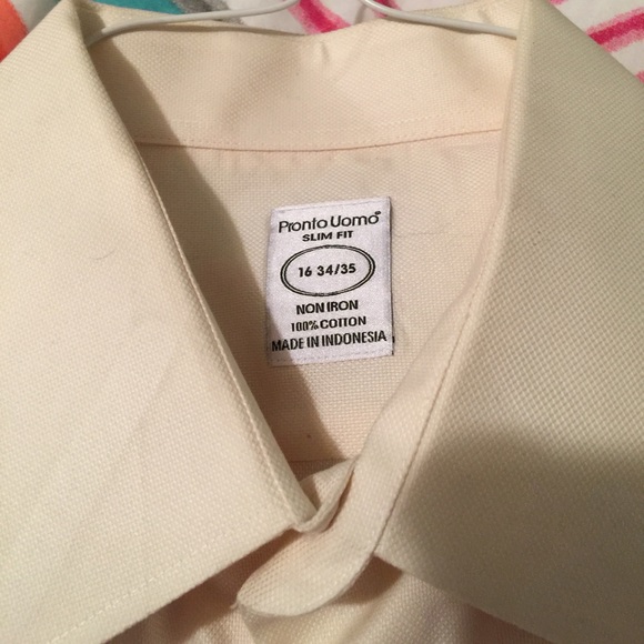 Men's creme color button down shirt PRICE DROP - Picture 2 of 3