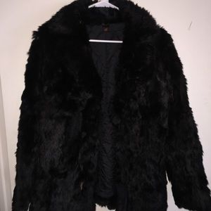 Vintage Black Genuine Fur Coat