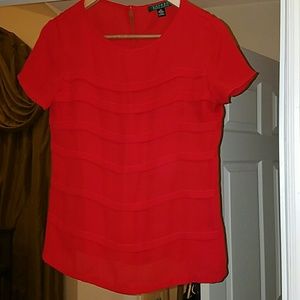 Ralph Lauren red silk short sleeve shirt