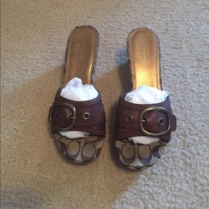 Coach Ember platform wedge sandals