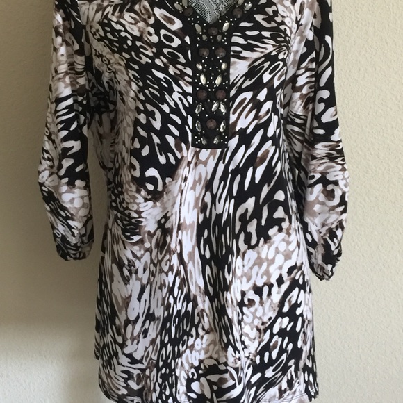 Tops - **SALE** 3/4 sleeve blouse with rhinestones