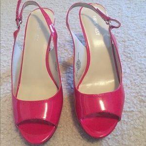 Nine West peep toe red heels