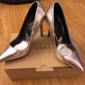 Zara silver heels