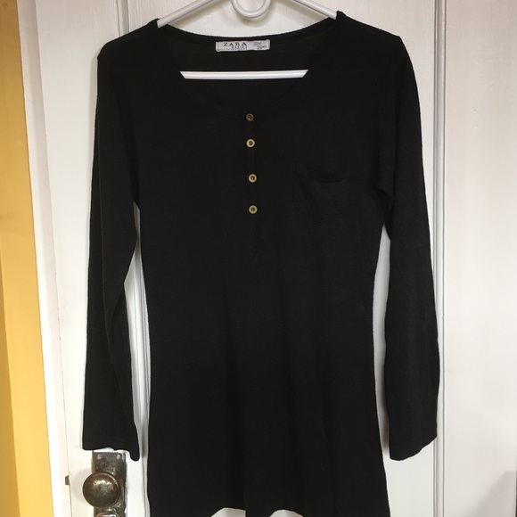 ZARA Basics Black Knit Top Size M