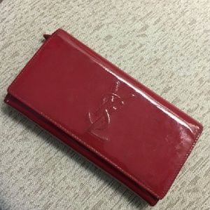 Flash sale!! Ysl red patent wallet