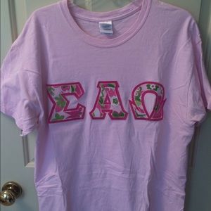 Pink and Green Sigma Alpha Omega Tee