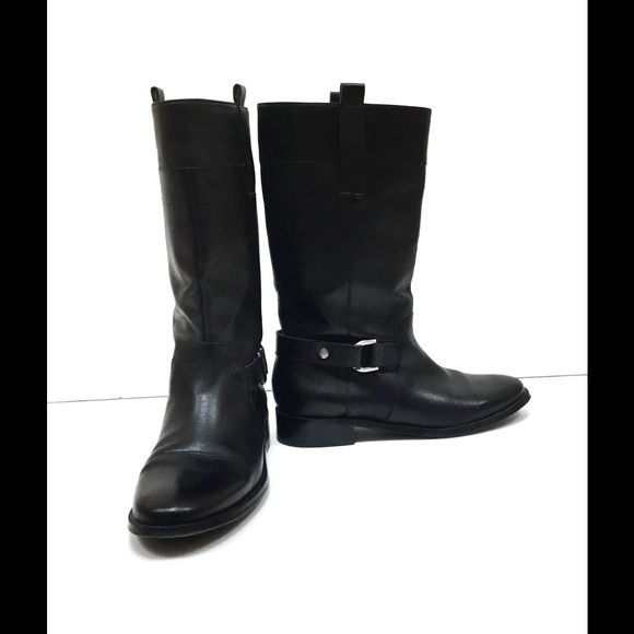 Ellen TRACY mid calf black leather boot,sz 5.5