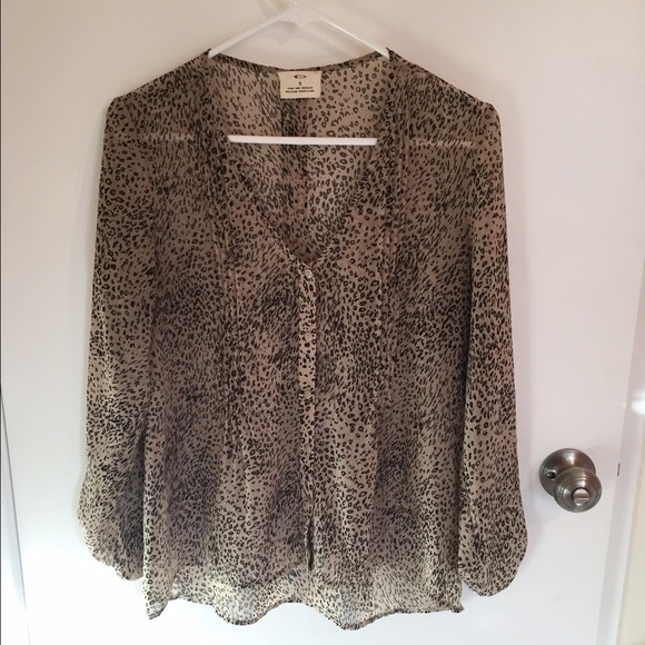 Sheer Animal Print Blouse