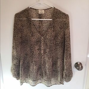 Sheer Animal Print Blouse