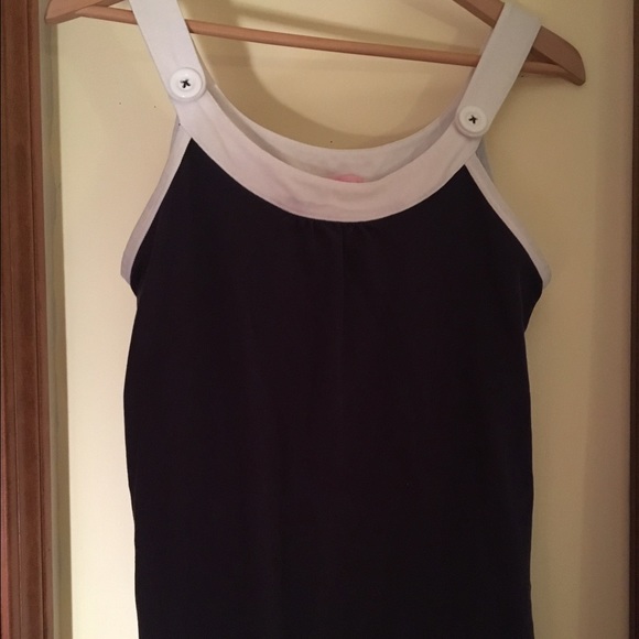 Lilly Pulitzer Navy and White Button Top