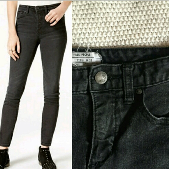 Free people black high waisted jeans