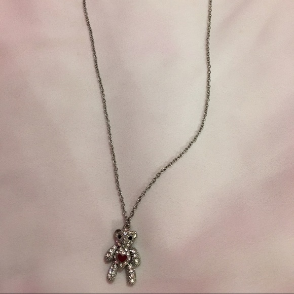 Teddy bear necklace charm