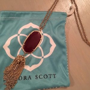 Kendra Scott Rayne Necklace in Gold & Merlot