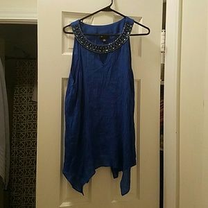 Sleeveless tank top with beaded collar - XL