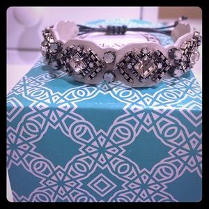 Stella & Dot Chiara embroidered leather bracelet