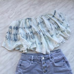 COACHELLA READY💙Blue life flowy crop top💙