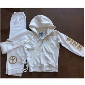 VICTORIAS SECRET Peace Bling Sweats Outfit Set