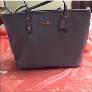 Coach sky blue tote