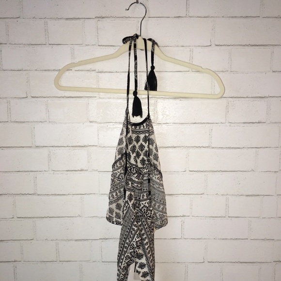 Black and white halter top