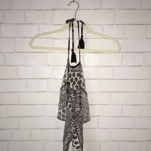 Black and white halter top