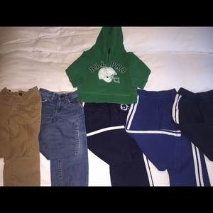 5 pairs of boys pants & 1 hooded sweatshirt