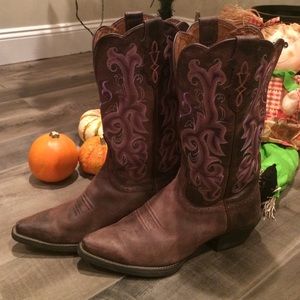 Justin leather cowgirl boots
