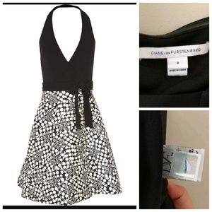 DVF Amelia Halter Tie Wrap Dress Size 8