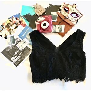 Lacy Low Neckline Crop Top