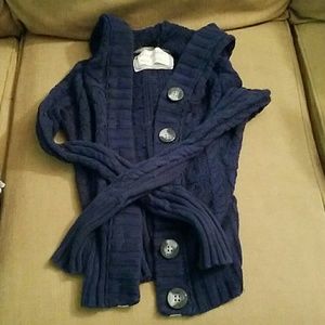 Aero button down navy blue sweater
