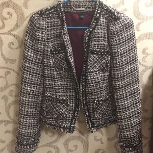 White House Black Market  purple Tweed Blazer