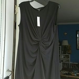 Black sleeveless dress.