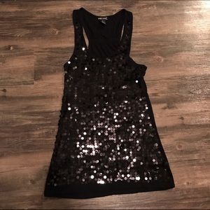 Black Sequin Racerback Tank