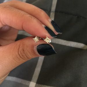 1/4 CT. T.W. White Gold Princess Cut Diamond Studs