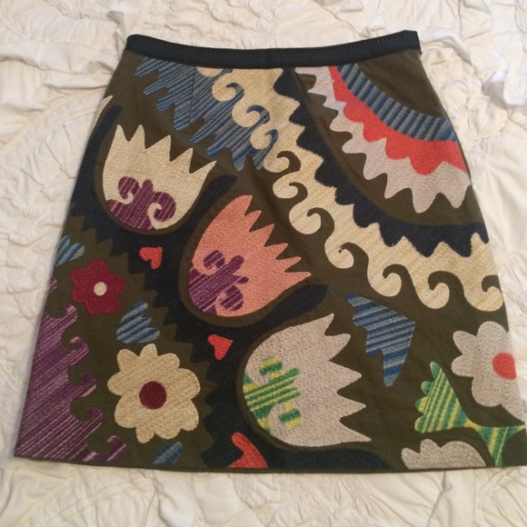 Anthropologie Skirt, Tulipa Embroidered Skirt