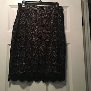 Ann Taylor beaded lace skirt